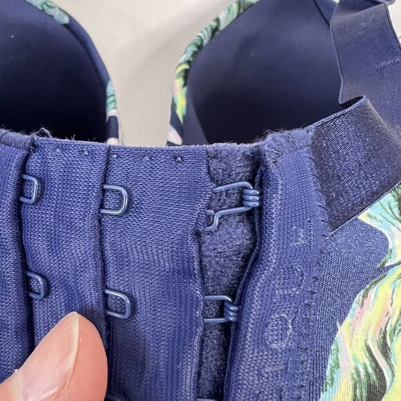 Cacique Size 38F Bra Lightly Lined Full Coverage Underwired Blue Floral Women’s - Picture 5 of 12